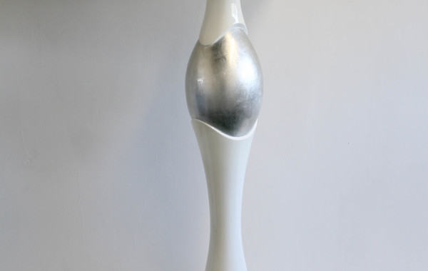 Alzata in resina bianca/silver