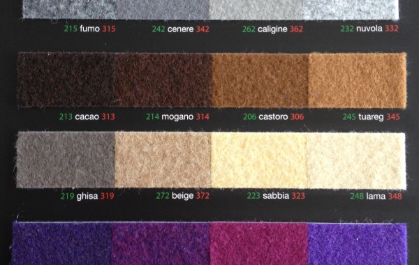 Cartella colori tappeti n. 1
