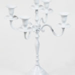 ART AR0425A CANDELABRO BIANCO 5 FUOCHI MISURE H40CM